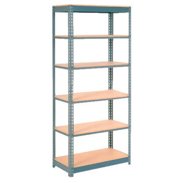 Heavy Duty Shelving 36W x 18D x 96H With 6 Shelves, Wood Deck, Gray